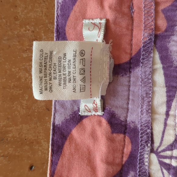 Lux Wrap Mini Skirt, Purple / Pink / White Hawaiian Flower Print, Size 7 - Picture 4 of 4
